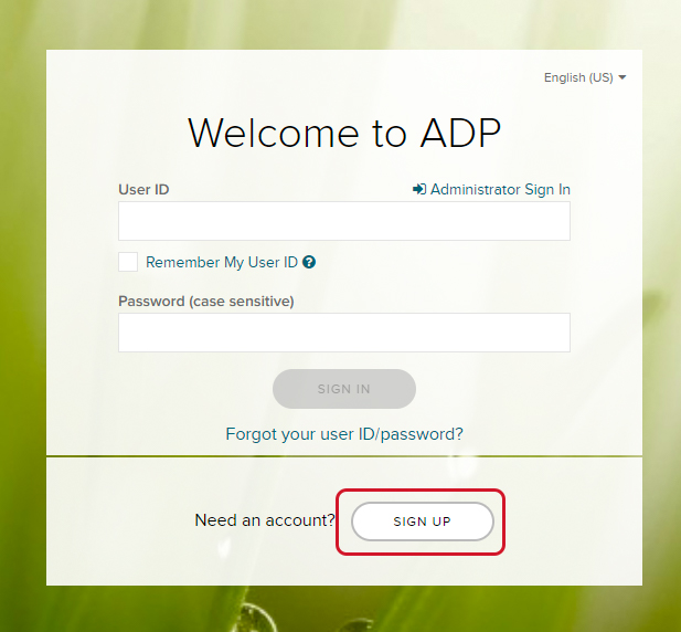 Accessing ADP Step 1